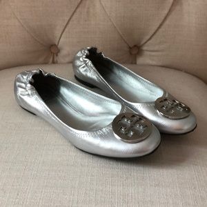 Tory Burch Silver Flats